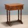Antique sewing table in walnut and cherry wood, 19th century.