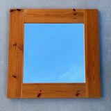Swedish pine mirror, Nordic design from the 1980s