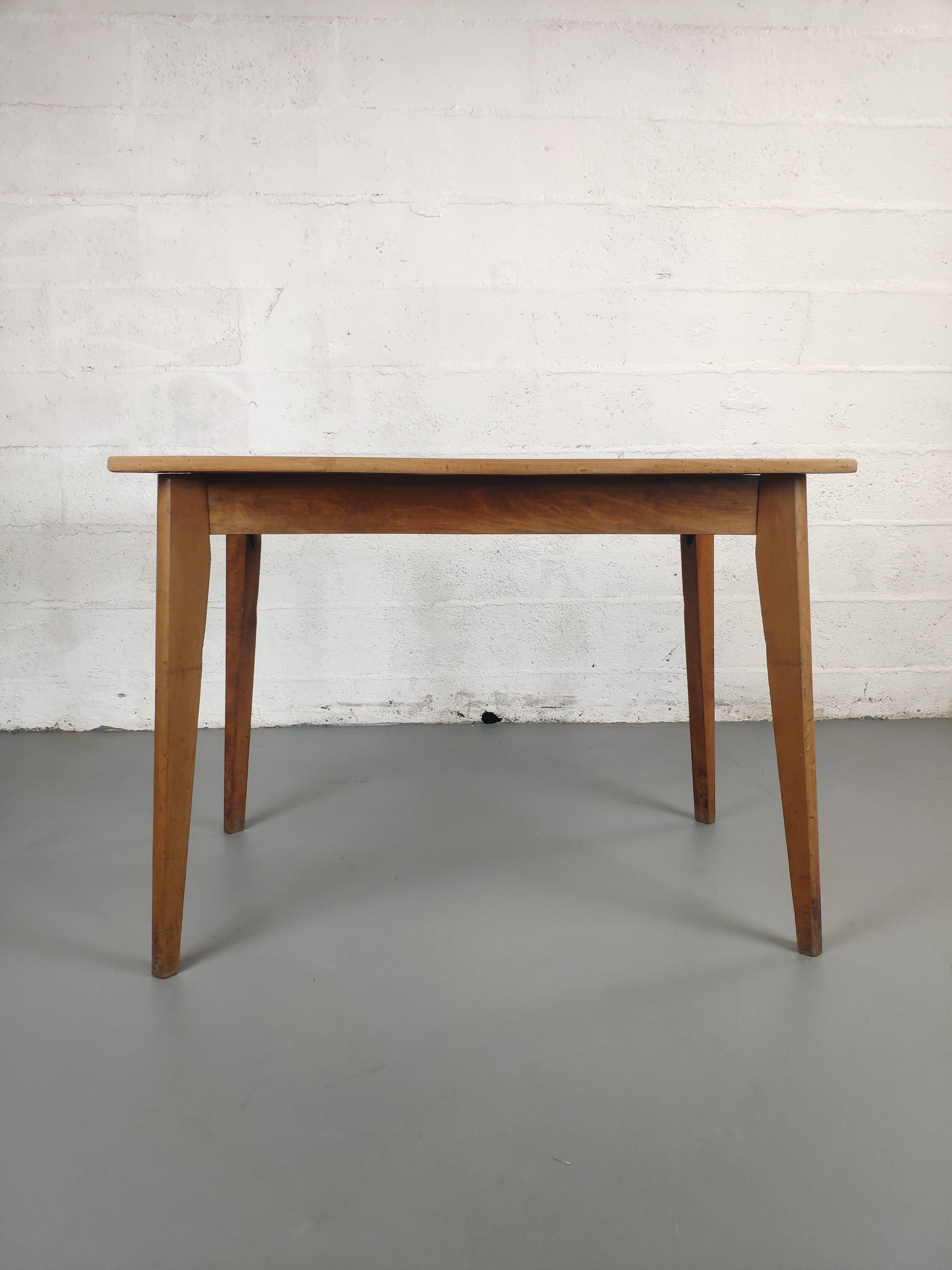 Vintage bistro table rectangular compass feet