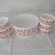 Saladier - t 6 cups scania orange flowers vintage arcopal