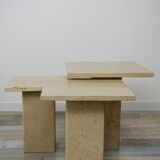 Nesting tables in Burgundy stone
