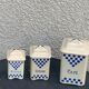 Set of 3 earthenware spice pots geometric pattern art deco period