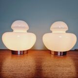 Space Age table lamp in white opaline, 1970s
