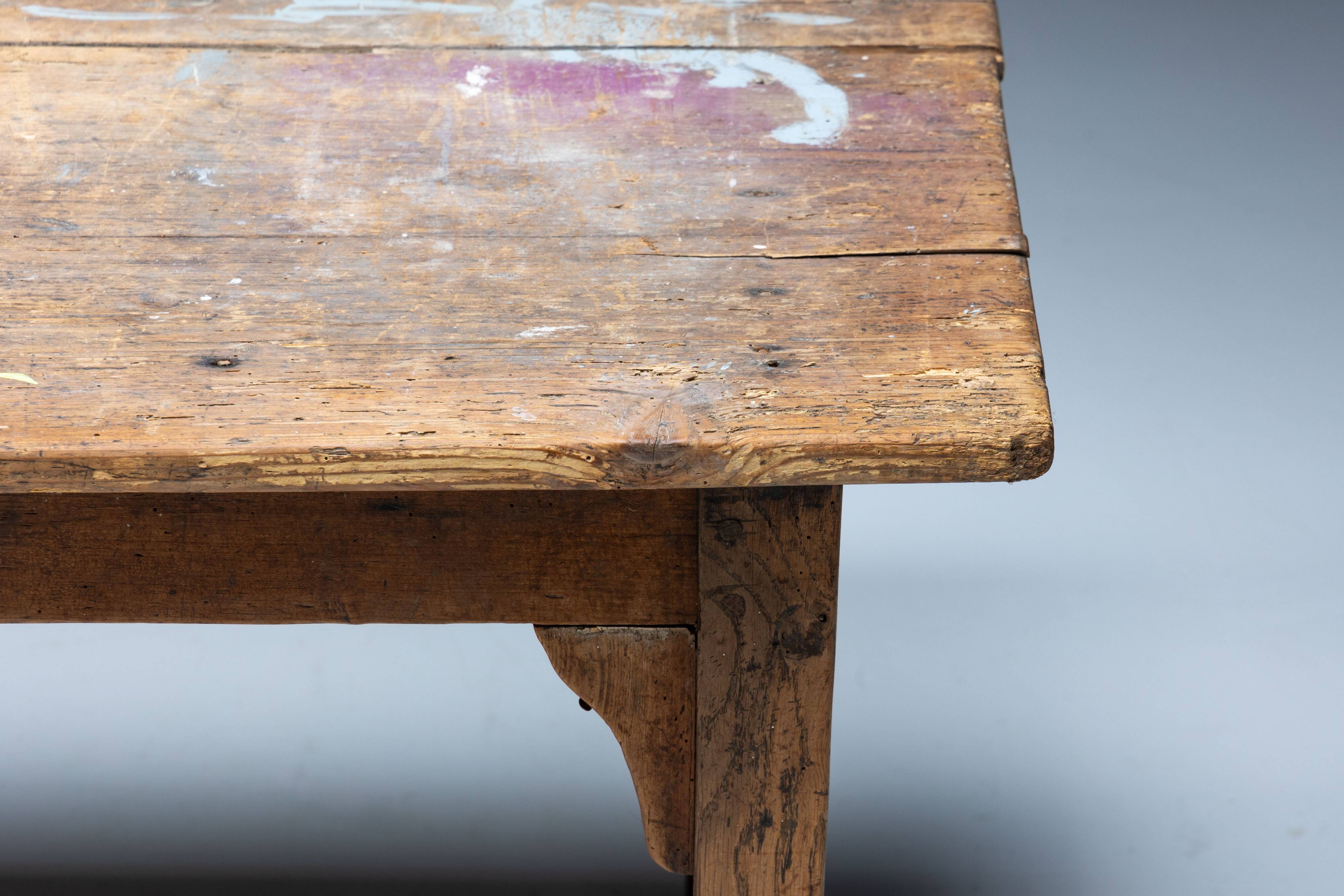 Rustic Primitive Farmhouse Dining Table, France, 19th Century