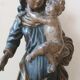 Ancient polychrome wooden sculpture representing the Virgin and Child, from