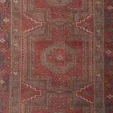 Vintage tribal geometric caucasian runner rug hand-knotted oriental carpet