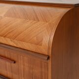 1950s Scandinavian teak secrétaire with elongated sculpted pulls