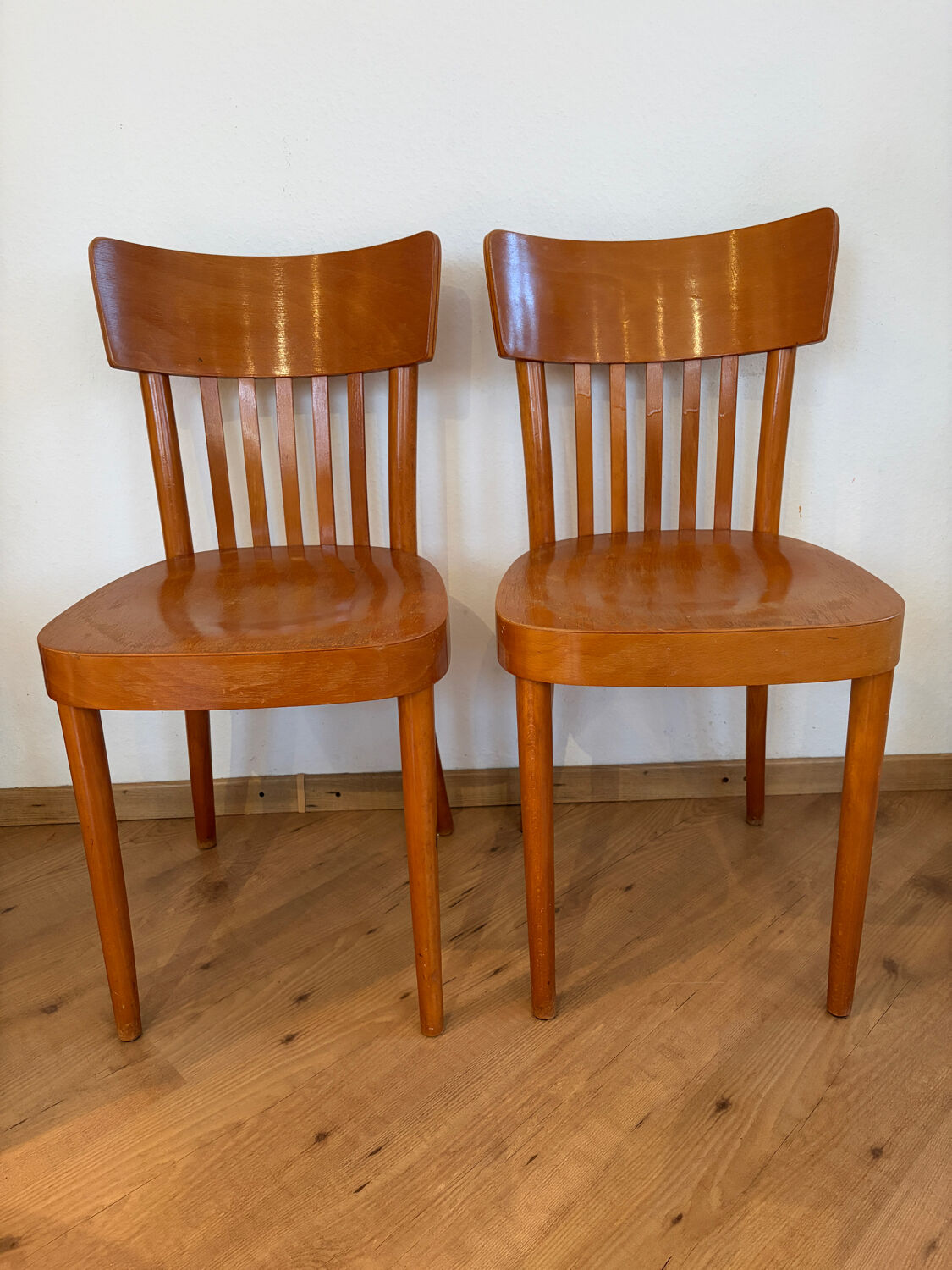 Pair of vintage bistro chairs, Netherlands, 1950s-60s
