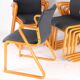 Suite de 8 chaises bois et tissu