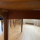 Table années 60 formica et teck extensible 6 à 8 personnes