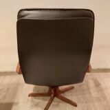 Swivel armchair with footrest, Berg Forniture, Denmark, 1970s