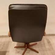 Swivel armchair with footrest, Berg Forniture, Denmark, 1970s