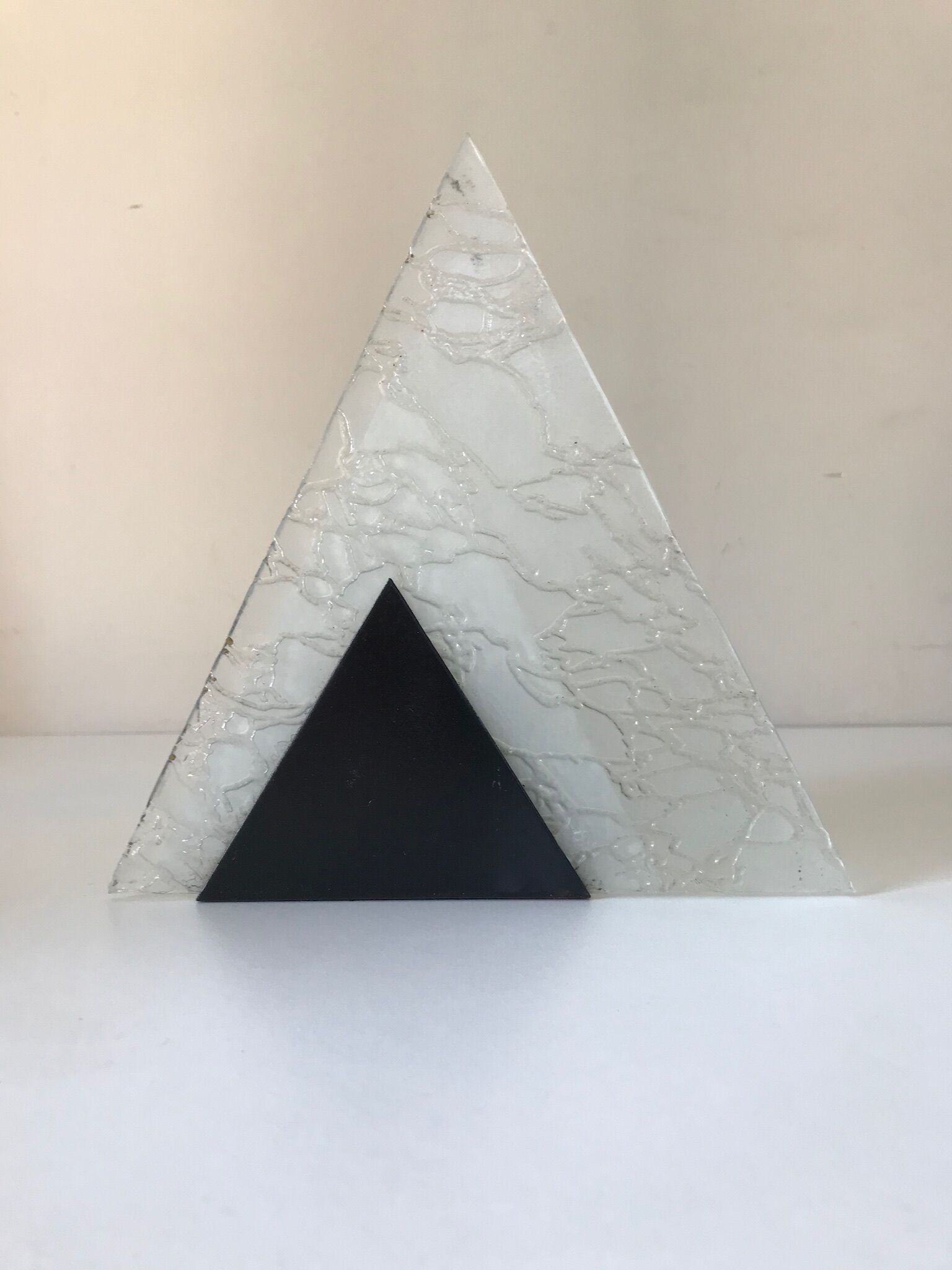 Metal lamp and triangular glass design 60 years
