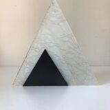Lampe en métal et verre triangulaire design années 60
