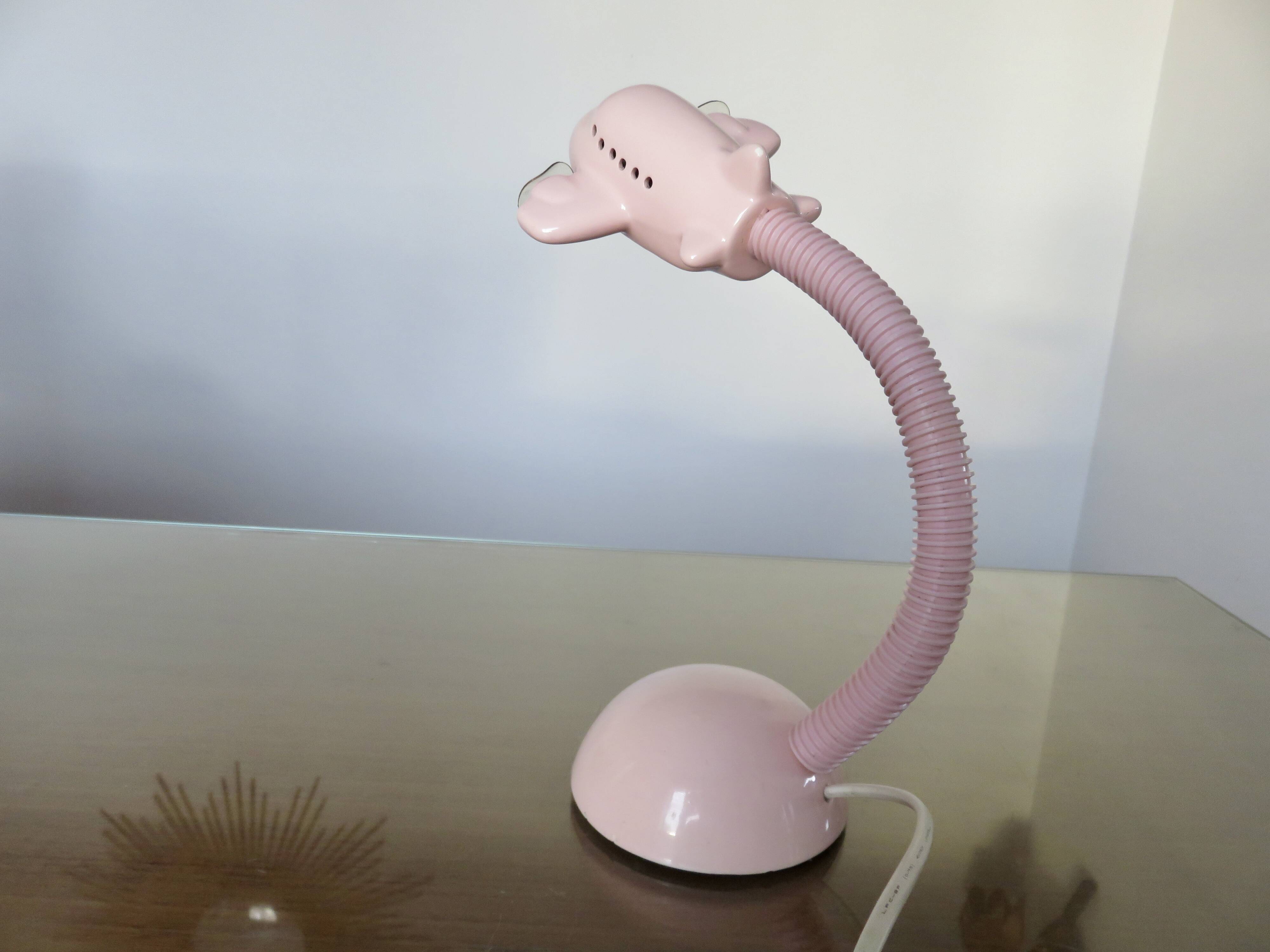 Pink ceramic “airplane” lamp from the 80s
