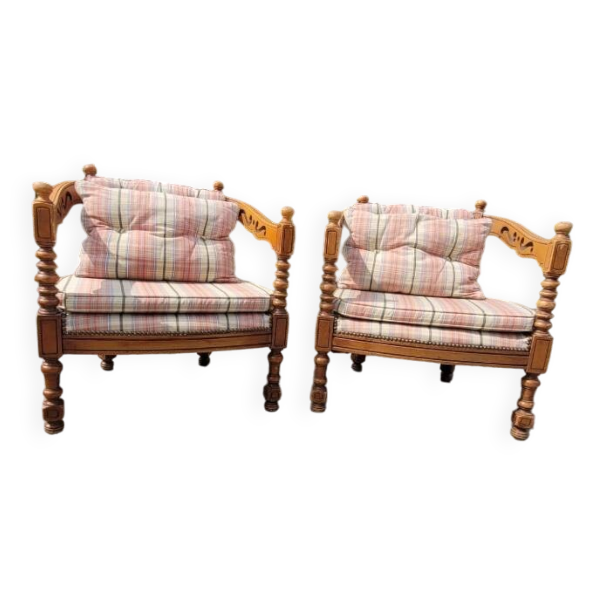 2 wooden armchairs by Giorgetti from the Gallery series from the 1970s.