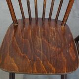 2 chaises bistrot Windsor en bois, années 70
