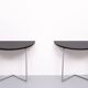 stunning set Bauhaus crescent tables. 1930s Thonet style