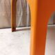 Orange fiberglass coffee table - 70s