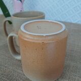 Deux mugs / tasses en grès - vintage