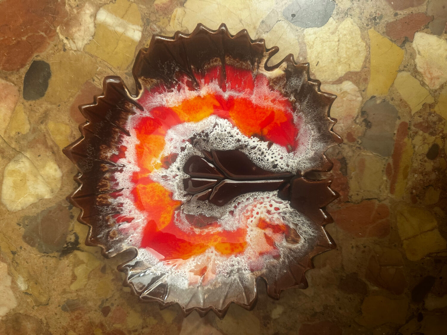 Leaf-shaped ceramic catchall from the 1960s.