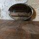 French vintage oval mirror with beveled glass and metal frame