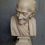 Voltaire bust in plaster 60cm th mid 20th century