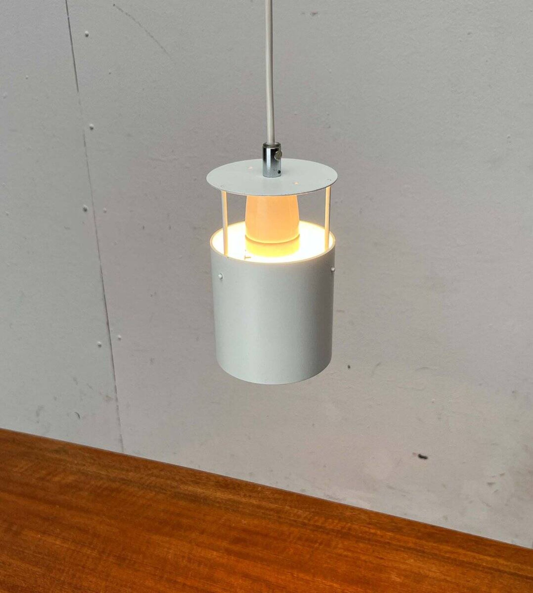 Fyrtønden pendant lamp, minimalist Danish modern mid-century by Asger Bay Christiansen for Lys, 1960s.