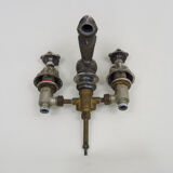 Old bathtub faucet, silver bronze kitchen with dolphin head and mermaid