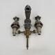 Old bathtub faucet, silver bronze kitchen with dolphin head and mermaid