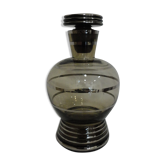 Carafe vintage  verre fumé et argent