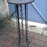 Metal side table vintage wrought iron