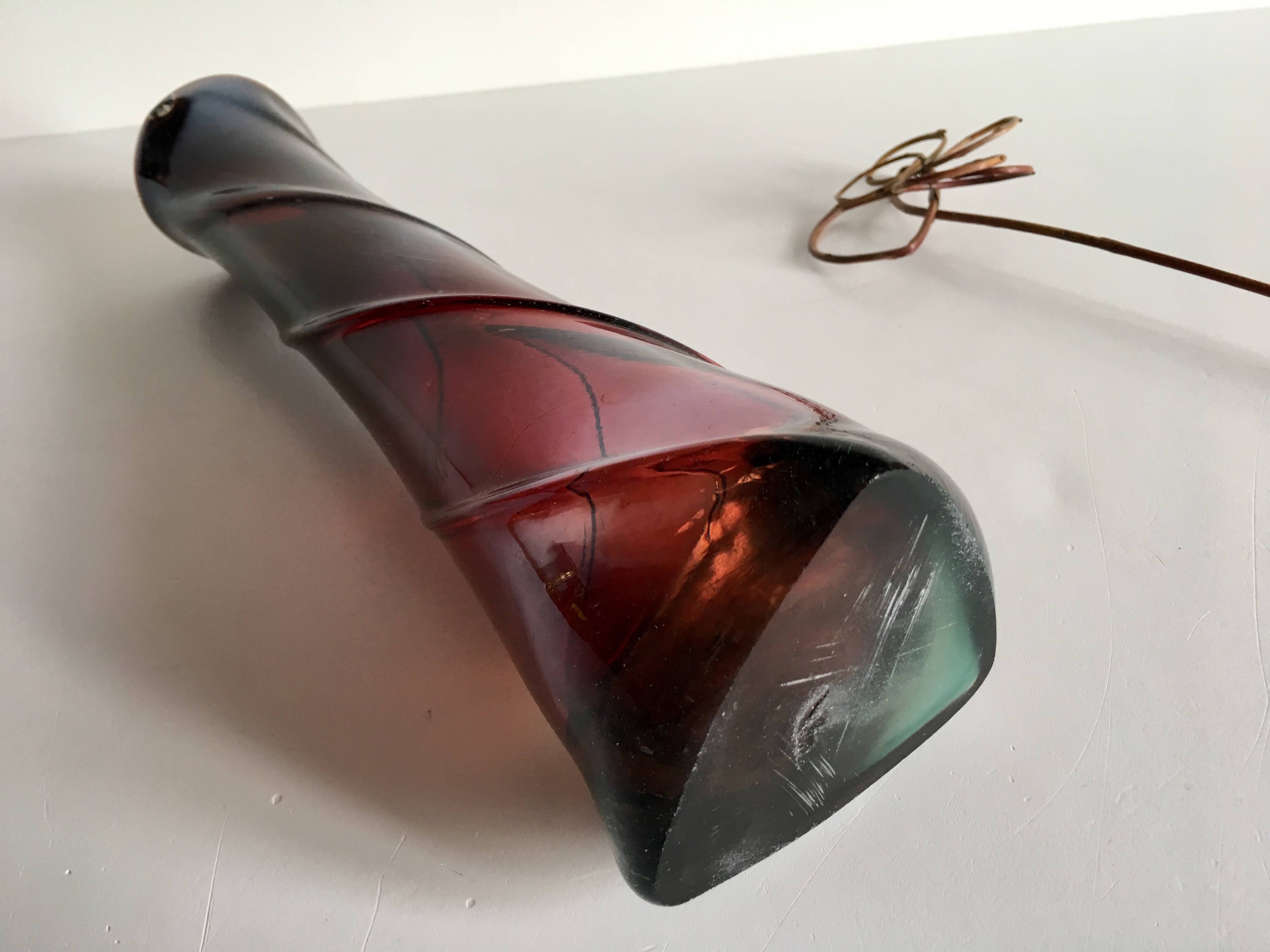 Modernist art deco crystal vase