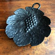 Artisanal embossed metal tripod dish