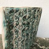 Vintage ceramic vase, decorated relief