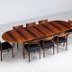 Table à manger à rabat modèle 227 d'Arne Vodder en palissandre Sibast 1960