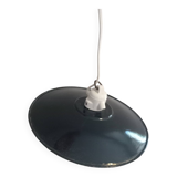 Vintage pendant light in enamelled metal and porcelain