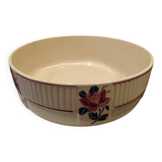 Ancien Plat en Porcelaine de Badonviller Floral XXe Collection