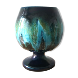 Large cut blue Vallauris earthenware