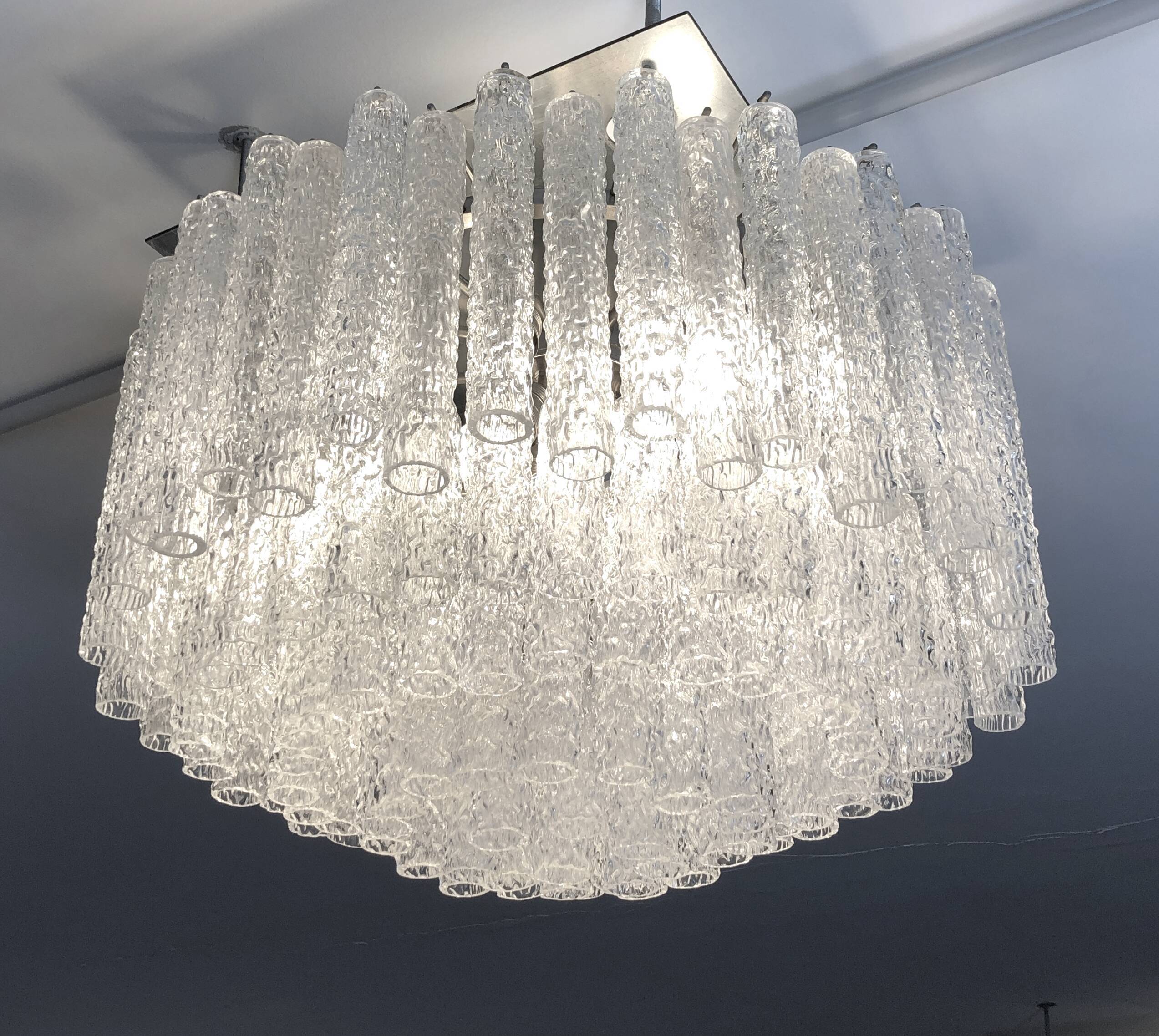 Vintage italian murano glass chandelier by Toni Zuccheri for Venini, 1960s