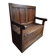 Rustic French antique storage bench from the 18th century in walnut and pine.