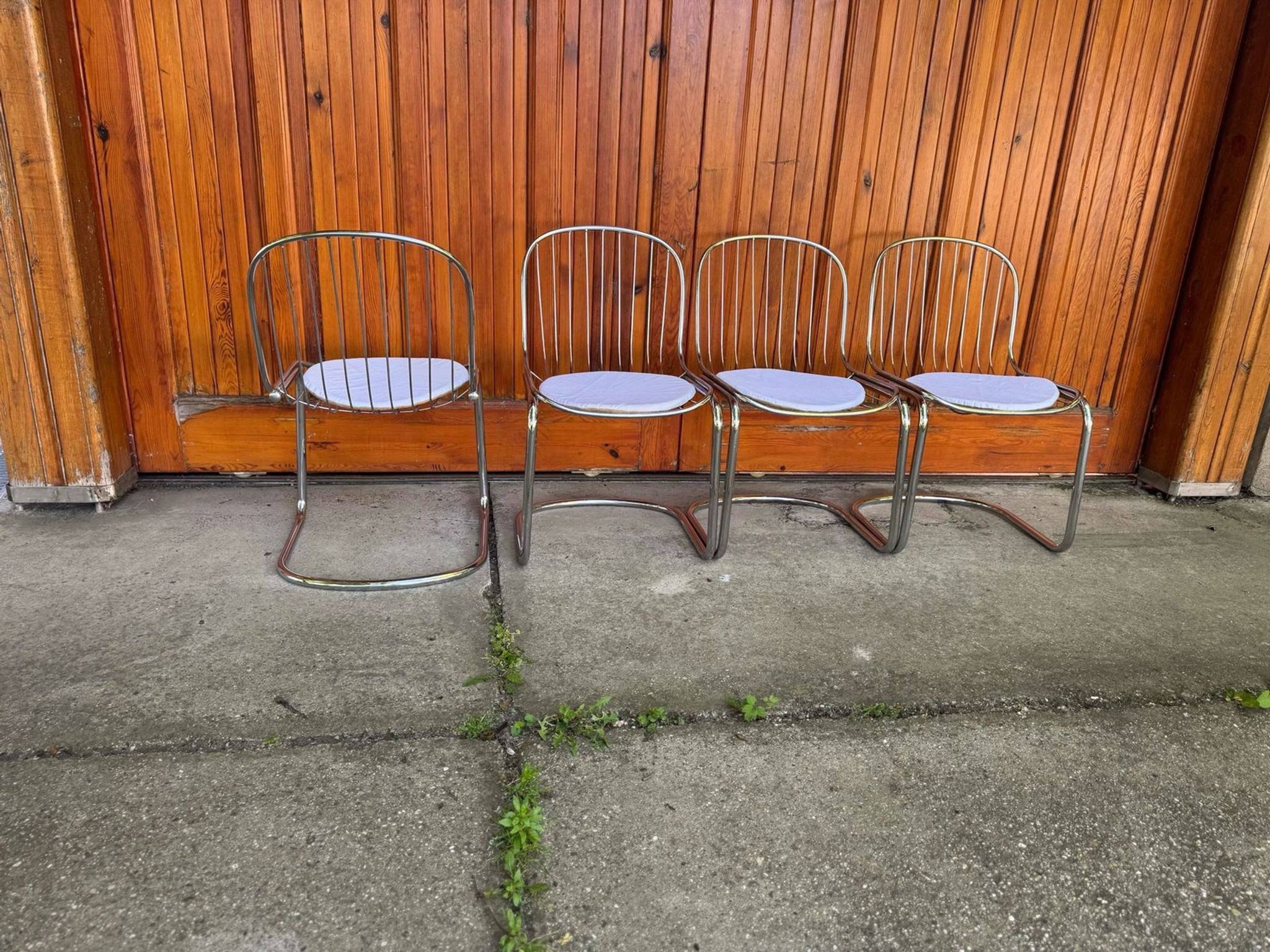 Italian dining chairs style Gastone Rinaldi, 1970s, set of 4