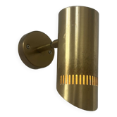 Vintage adjustable wall light, solid perforated brass, France 1960