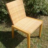 Chaise en bois et osier