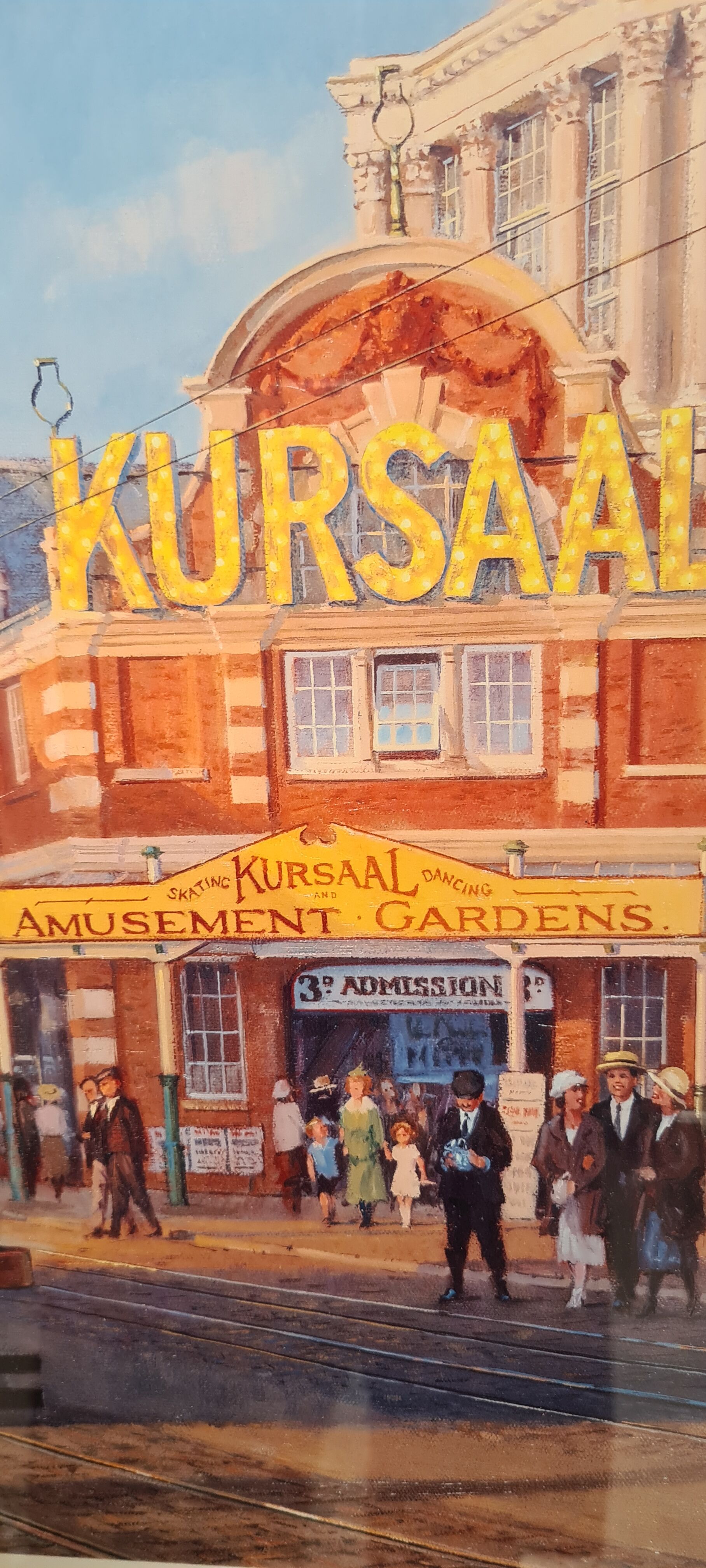 Lithograph kursaal 1920 los angeles signed 1996 in beautiful frame 64x78