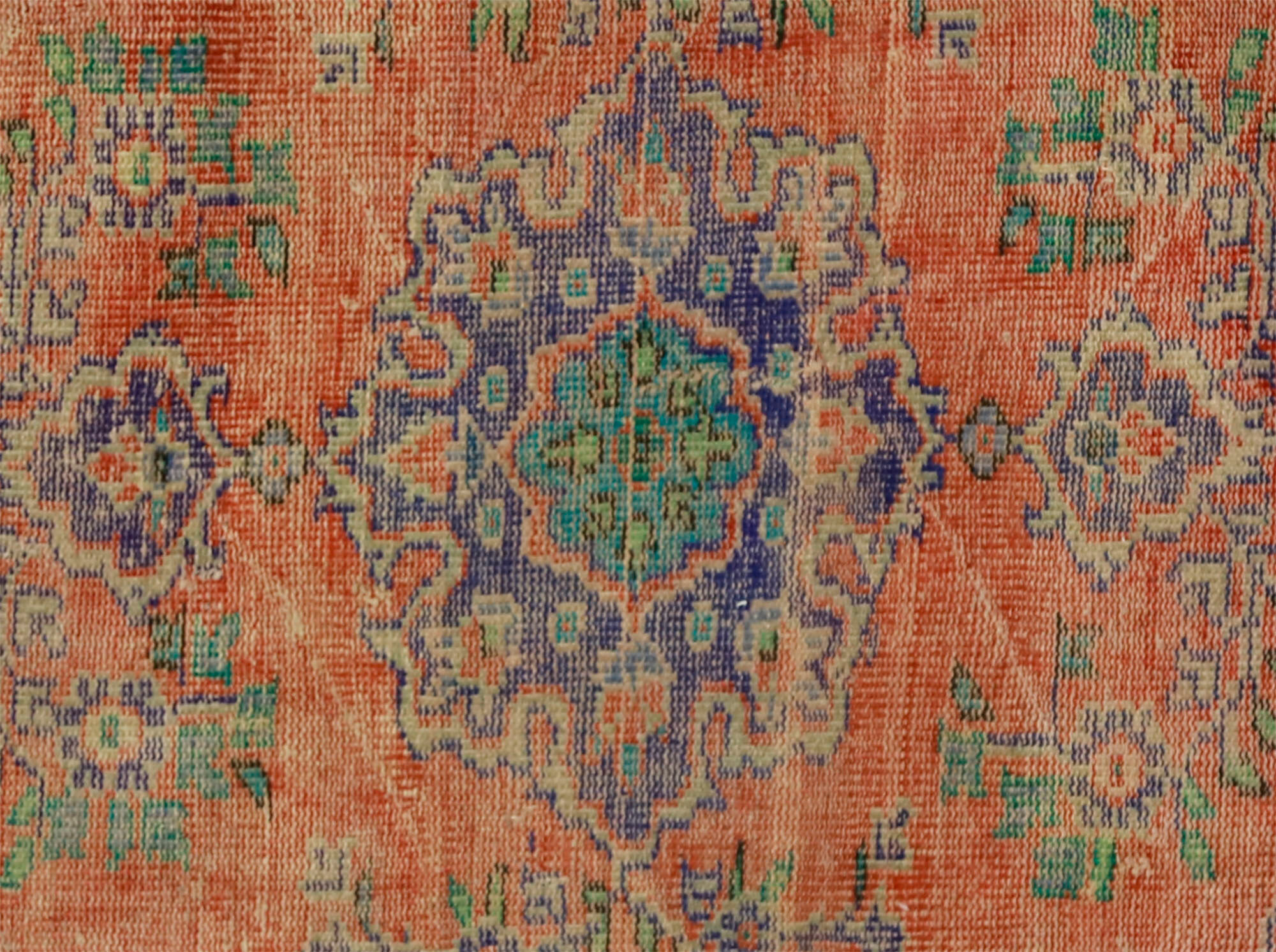 Anatolian handmade vintage rug 221 cm x 157 cm