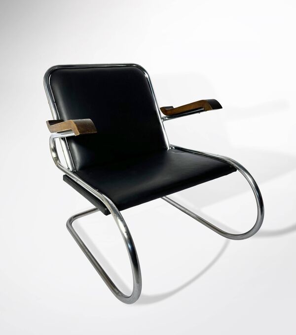 Paire de fauteuils cantilever Bauhaus des années 1930-1940