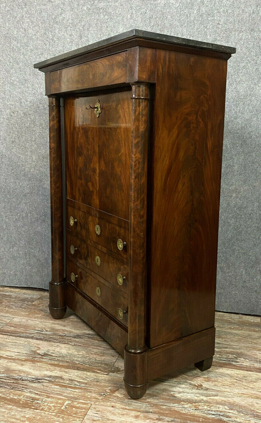 Secretary empire era in mahogany flamed around 1810