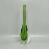 1960s Gorgeous Green and Yellow Vase By Flavio Poli