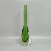 1960s Gorgeous Green and Yellow Vase By Flavio Poli